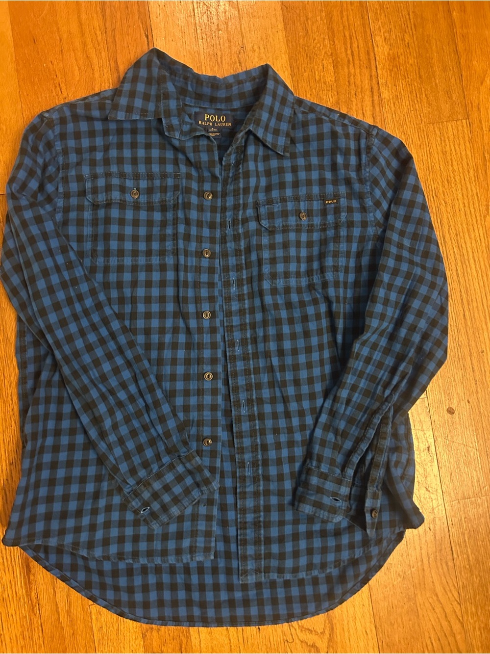 Polo by Ralph Lauren Blue and Black Plaid Button-Down Shirt